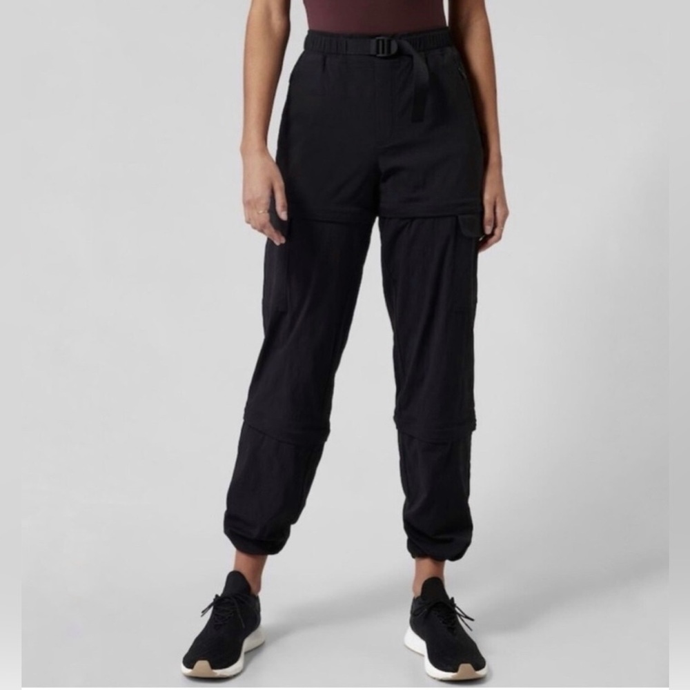 Athleta Trekkie Zip Off  Hiking Pants, Black